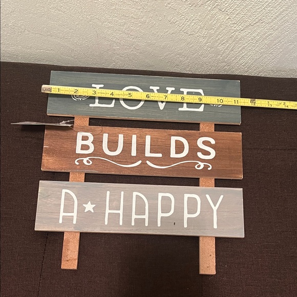 #1095+ Rustic Love Builds a Happy Home Wall Sign “12X12” - Picture 2 of 4